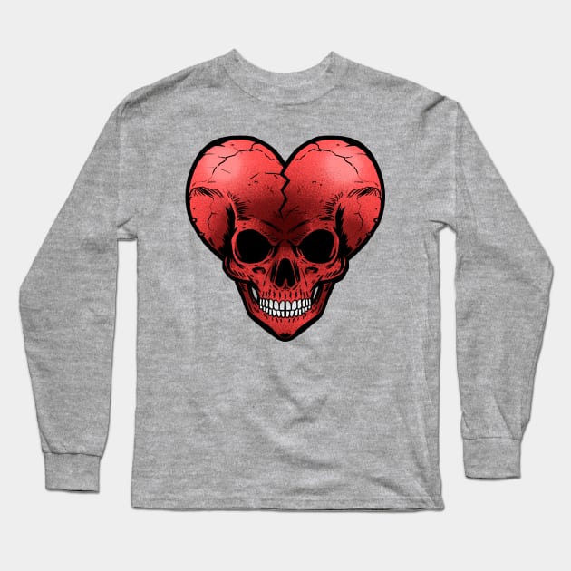 Skull broken heart Long Sleeve T-Shirt by albertocubatas